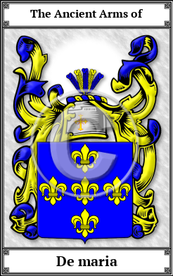 De maria Family Crest Download (JPG) Book Plated - 600 DPI